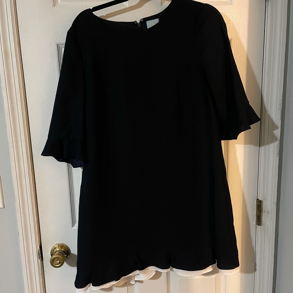 Navy blue 3/4 bell sleeve dress